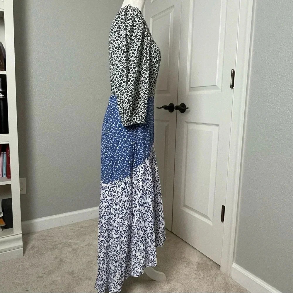 Ann Taylor Floral Wrap Flare Midi Dress Mixed Floral Print Sz 2 - Picture 6 of 13